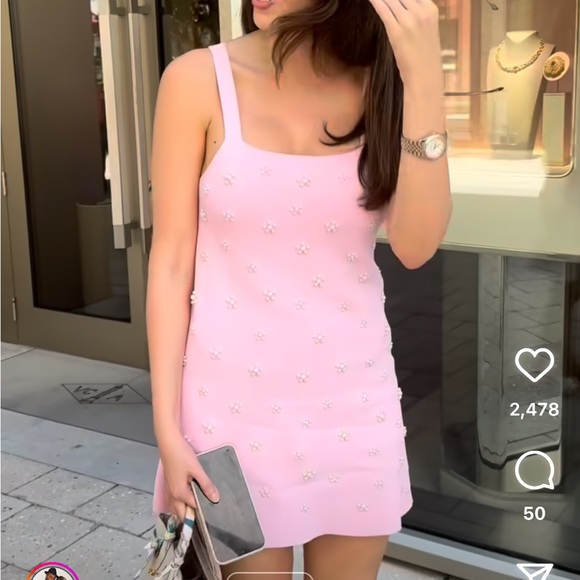 Zara Dresses & Skirts - Zara PEARL TRIM KNIT MINI DRESS